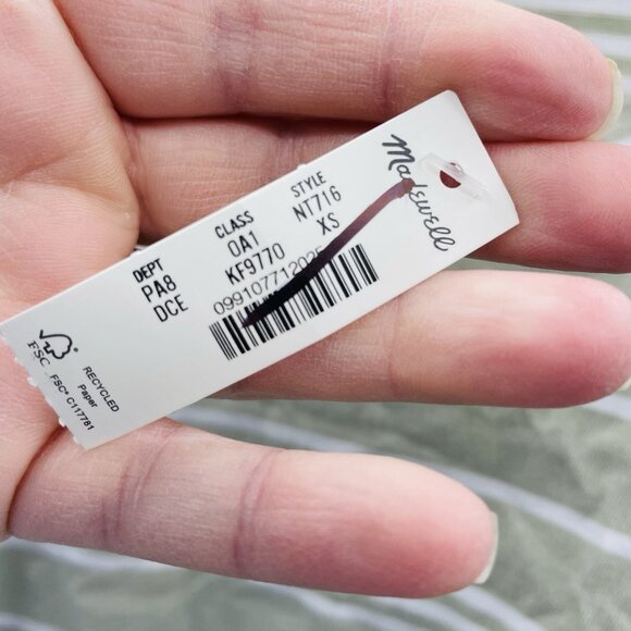 Madewell Womens XS The Perfect Crewneck Tee in Allday Jersey Dusty Celadon 2591 - Picture 8 of 9